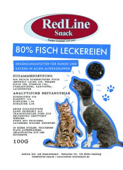 RedLine SNACK Hund- & Katze 80% Fisch Leckereien 100 g
