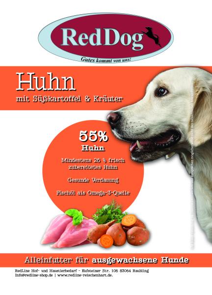 RedLine DOG Huhn mit Süßkartoffel & Kräuter getreidefrei - 12 kg